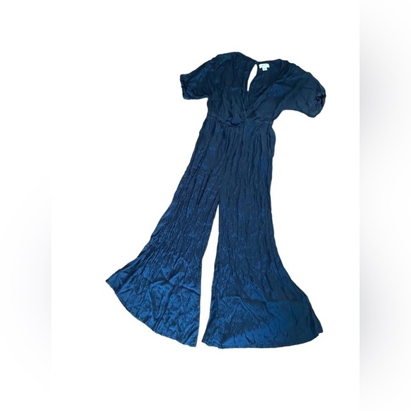 Anthropologie Maeve Jacqueline Jacquard Romper Jumpsuit Navy Blue Size Small - Picture 3 of 13